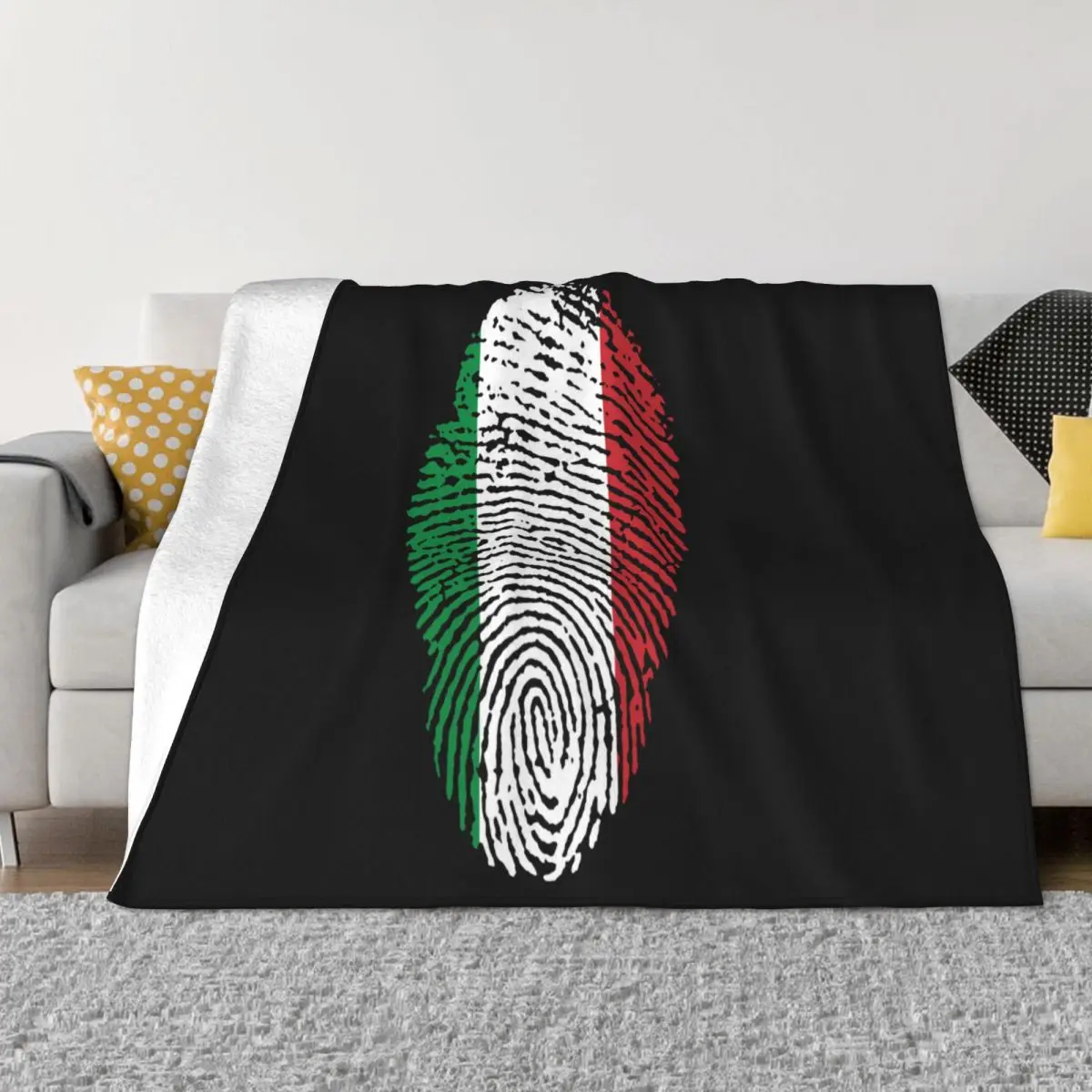 Italian Flag Fingerprint Men Cotton Italy Flag S Oversize Xxxl Blac Mens Sale Throw Blanket