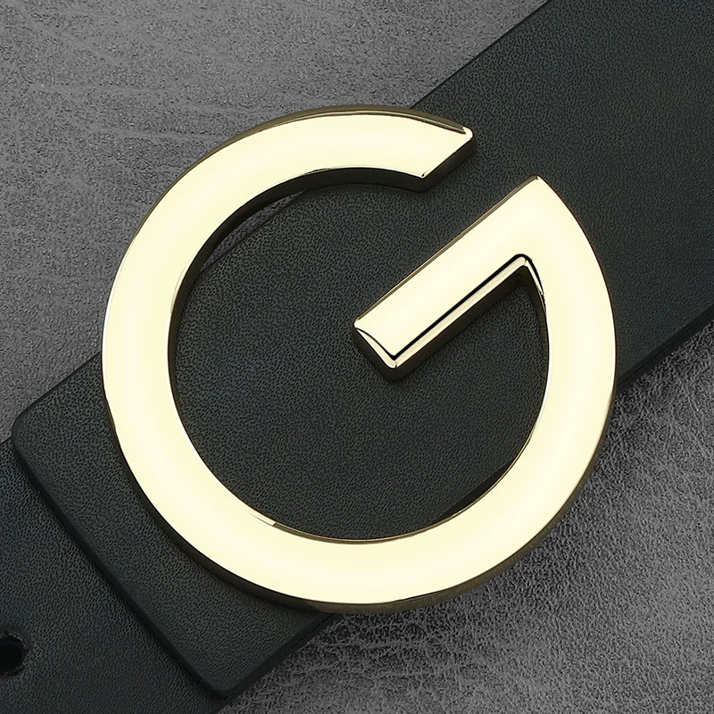 Cinto de luxo masculino carta g fivela deslizante cintos de couro designers formal jovem preto jeans lazer cintos masculinos
