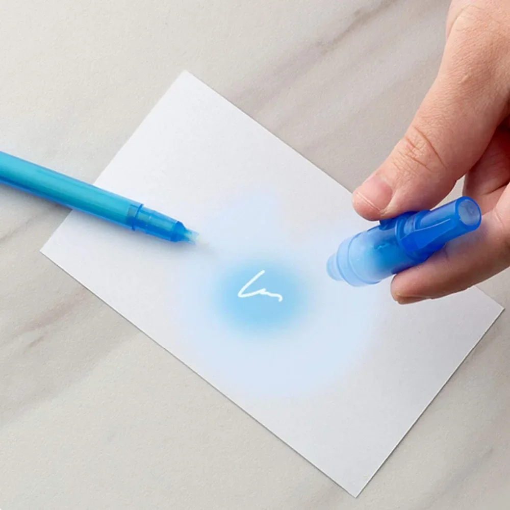 8 teile/los 2 in 1 magischer Lichts tift unsichtbarer Tinten stift, geheime Nachrichten stifte, zum Zeichnen von Spaß aktivität Kinder party begünstigt Geschenk – Detail 6