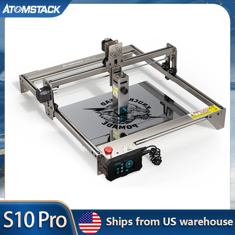 AtomStack S10 Pro Laser Engraver 10W Optical Power Fixed-Focus CNC Offline DIY Metal Engraving Wood Acrylic Cutting Machine