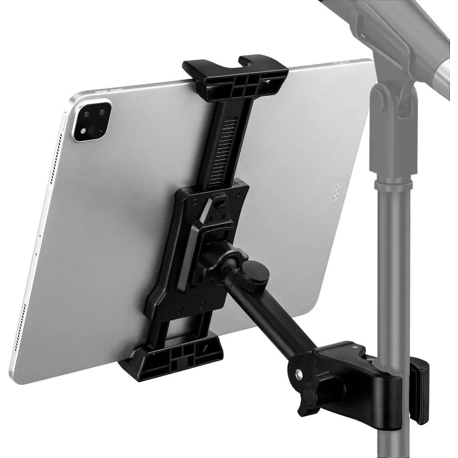 

Updated Tablet Mount Holder for Mic Stand Adjustable Microphone Music Stand iPad iPhone Holder Compatible with Kindle Android A