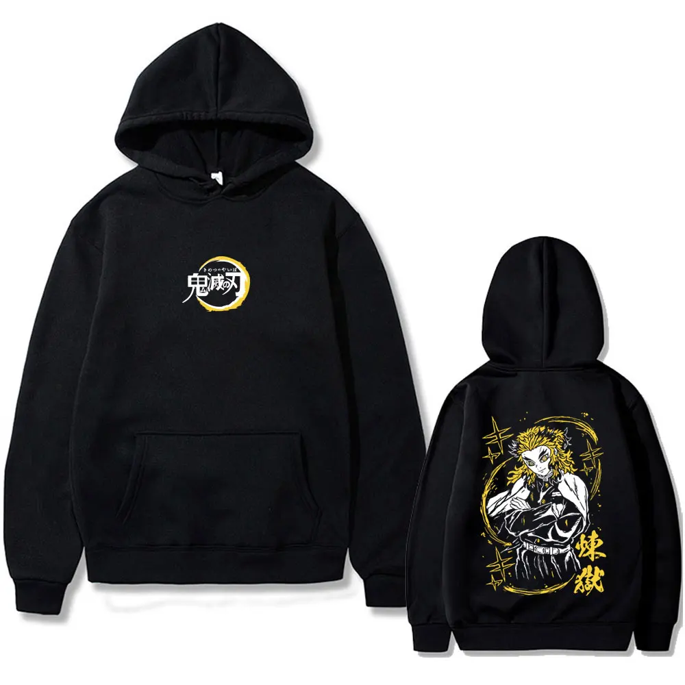 

Anime Demon Slayer Rengoku Kyoujuro Hoodie Men's Women's Manga Kimetsu No Yaiba Hooded Sweatshirt Male Oversized Fleece Hoodies