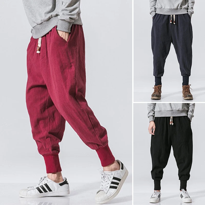 Pantalones de chándal casuales para hombre, ropa de calle de Hip Hop, pantalones Harem, Jogger de moda, negro y rojo, talla grande 5XL