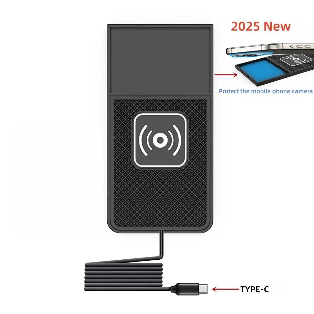

Silicone Non-Slip Car Wireless Charger Pad Fast Charging Station for iPhone 12/13/14/15/16/17 - Car Phone Holder