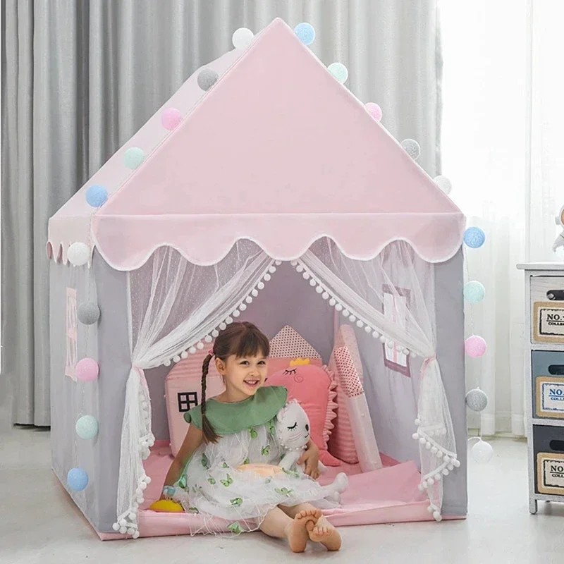 Children\'s Tent Indoor Girls Games 1.35M Portable Camping Toys Castle Dollhouse Boys Baby Little House Princess House Room Decor