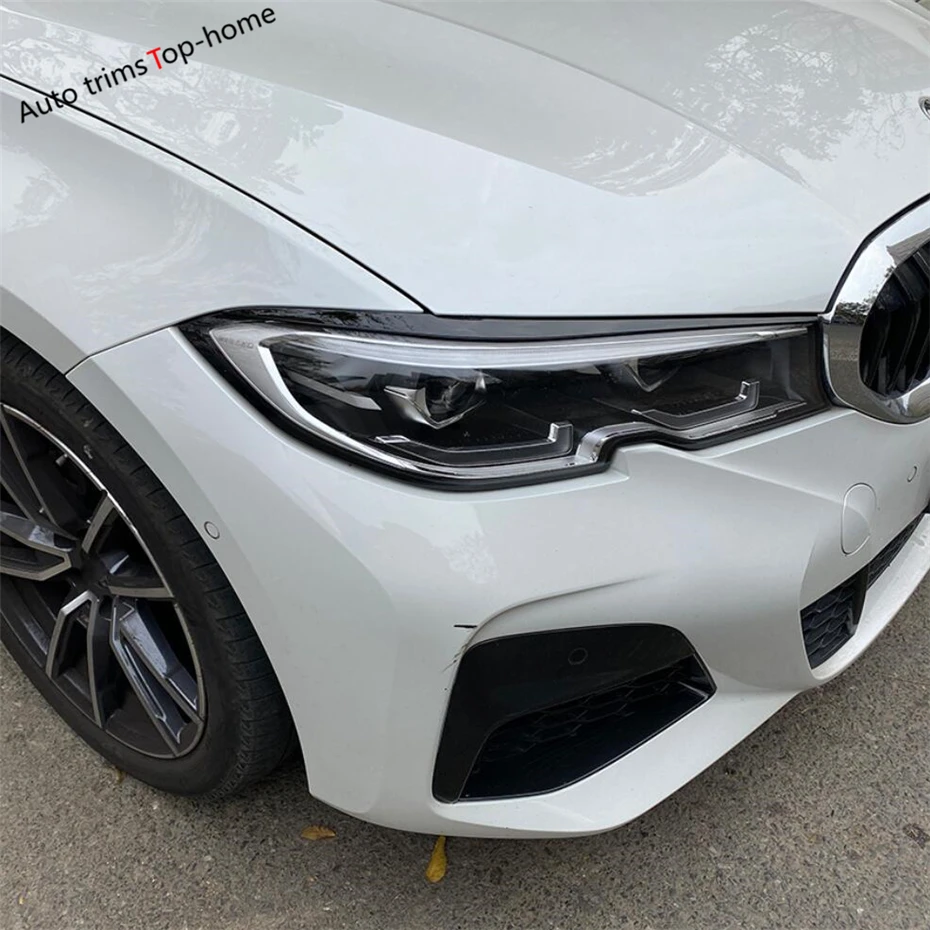 

Front Head Light Lamp Eyebrow Decoration Strips Cover Trim For BMW 3 Series G20 2019 2020 2021 2022 2023 2024 Car Accessories