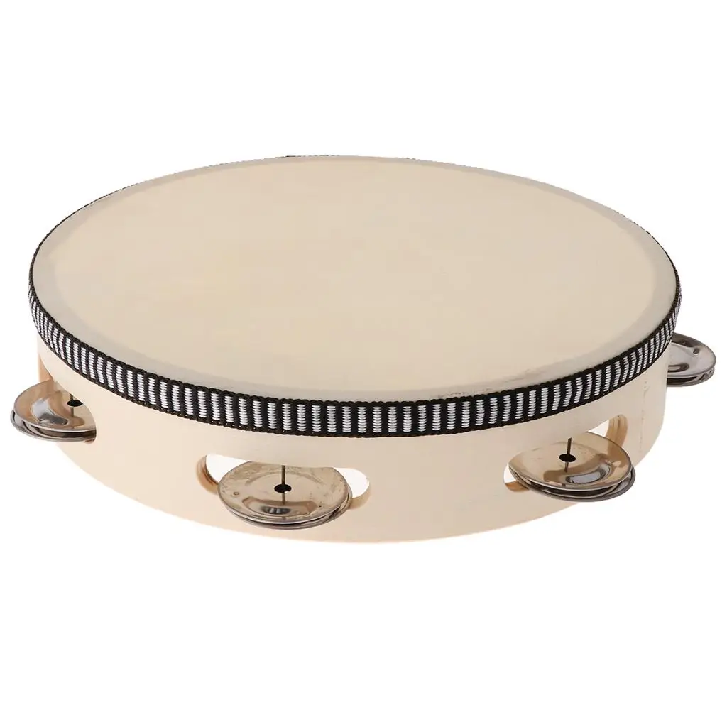 8inch Wooden Musical Tambourine Beat Instrument Hand Drum Educational Toys Children Percussion Instrument for Kids