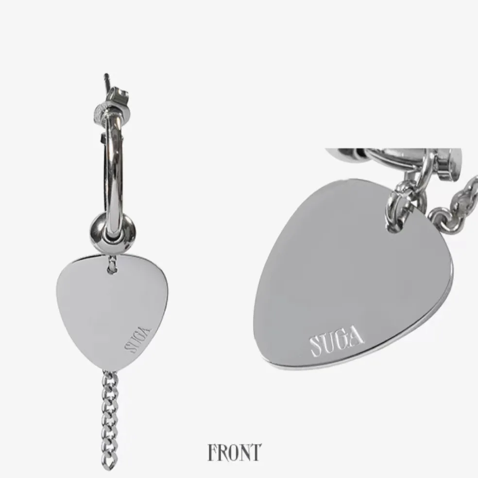 2023 Korean Wave New SUGA Same Design Agust D Love Earrings Fashion Metal Trend Men\'s and Women\'s Accessories Jewelry Gift