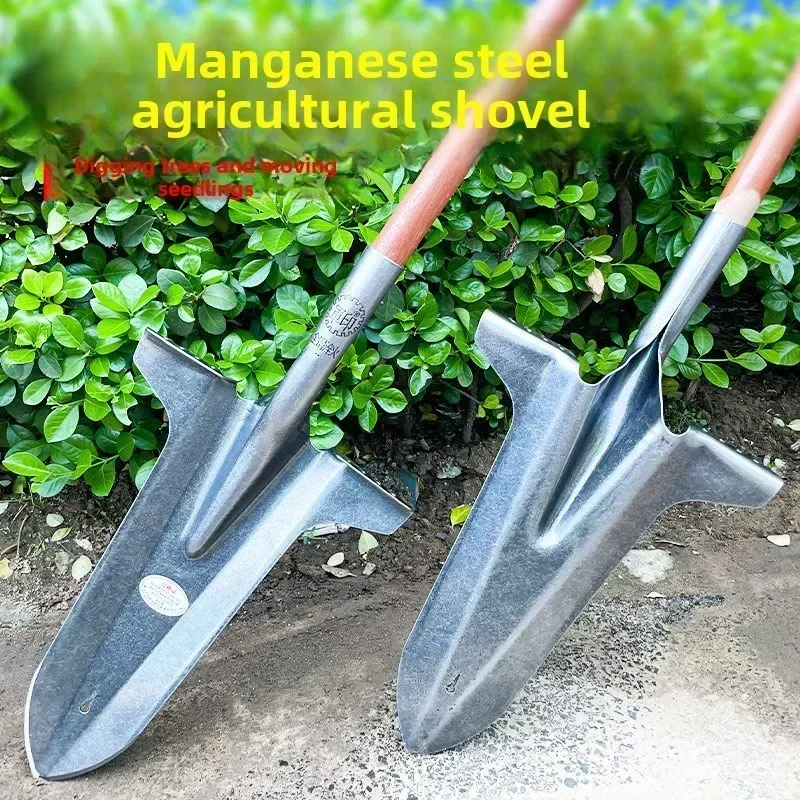 2025 New Pointed shovel Thickened shovel Household vegetable planting Loose soil Outdoor digging Large shovel agricultural tools