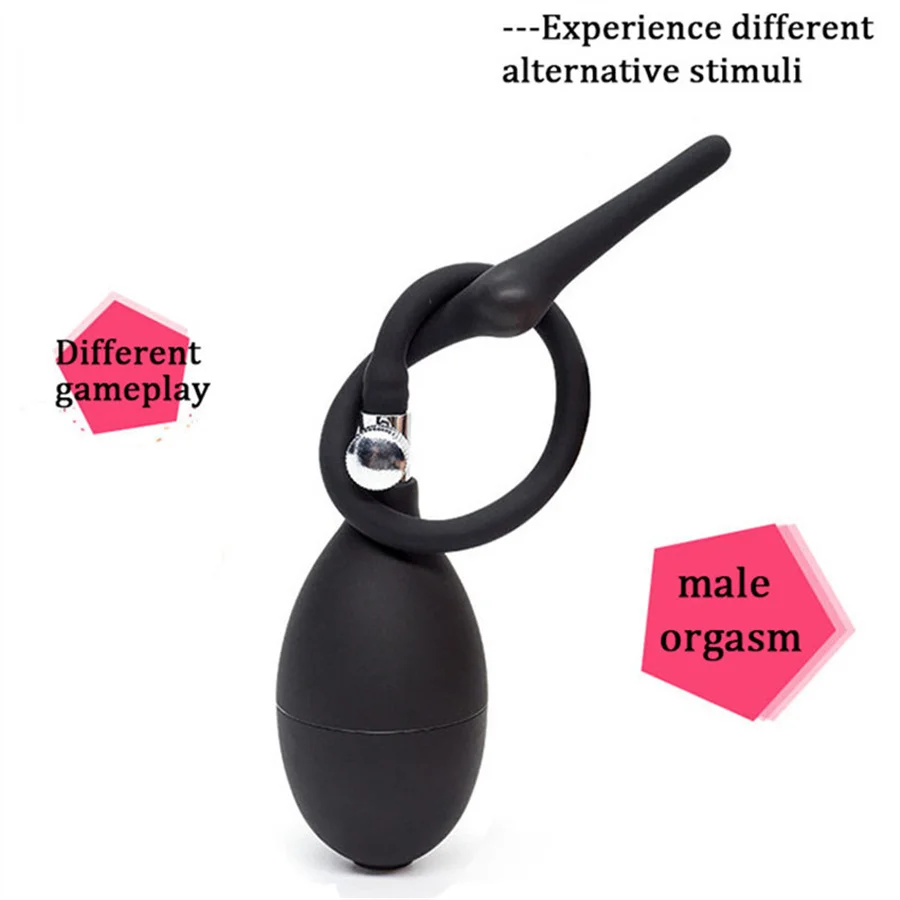 Horse Eye Stick Silicone Inflatable Expandable Penis Insert Device Urethra Catheter Dilator Penis Stimulation Plug Male Sex Toys