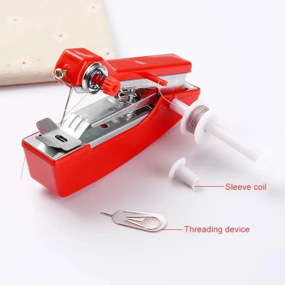 Useful Portable Manual Sewing Machine Mini Stitch Handy Sewing Fabric Tool Hand-Held Simple Operation DIY Apparel Tool Beginners