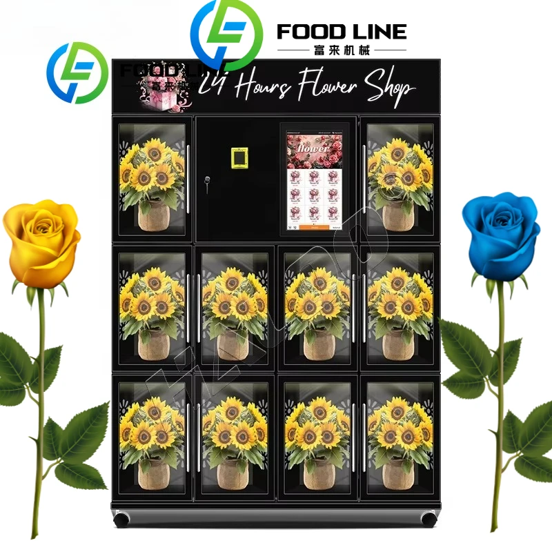 FL Automated Smart Flower Kiosk with Temperature Control Flower-Shaped Fresh Flowers Dispenser for Commercial Locations
