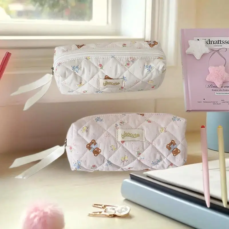 جميل الدب التوضيح حاوية القلم كبيرة الحجم الأكاديمية ملحق تخزين محفظة أنيقة المؤنث حقيبة أدوات الزينة الهدايا #4