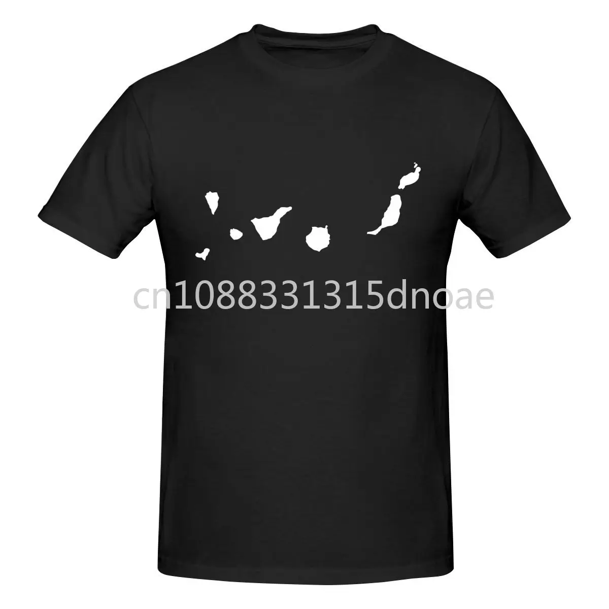 Canary Islands Outline T-shirt Men Print Round Neck T-shirt Summer Fashion Short Sleeve Cotton T Shirt