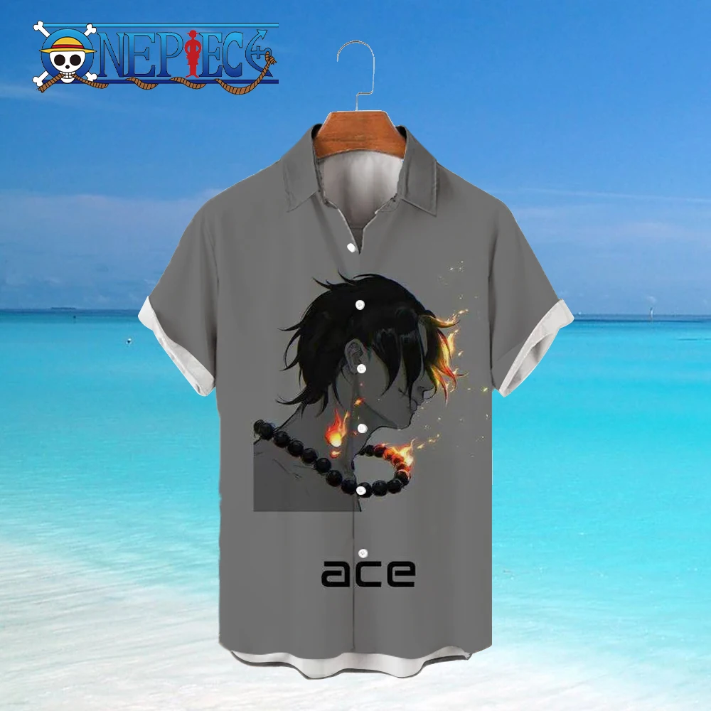 Summer Tops One Piece 5Xl Shirts and Blouses Monkey D Luffy Oversize Blouse Men's Short Sleeve Elegant Shirt Man New Leisure Y2k