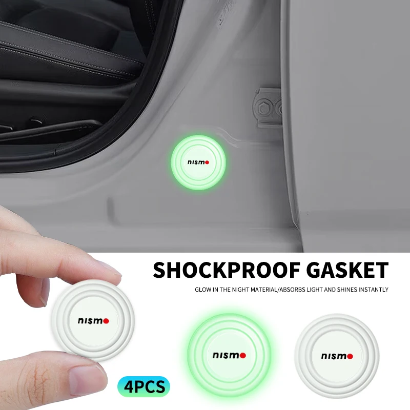 Luminous Anti-collision Silicone Pad Car Door Closing Anti-shock Stickers For Nismo Nissan Versa Almera X-Trail Xterra Qashqai