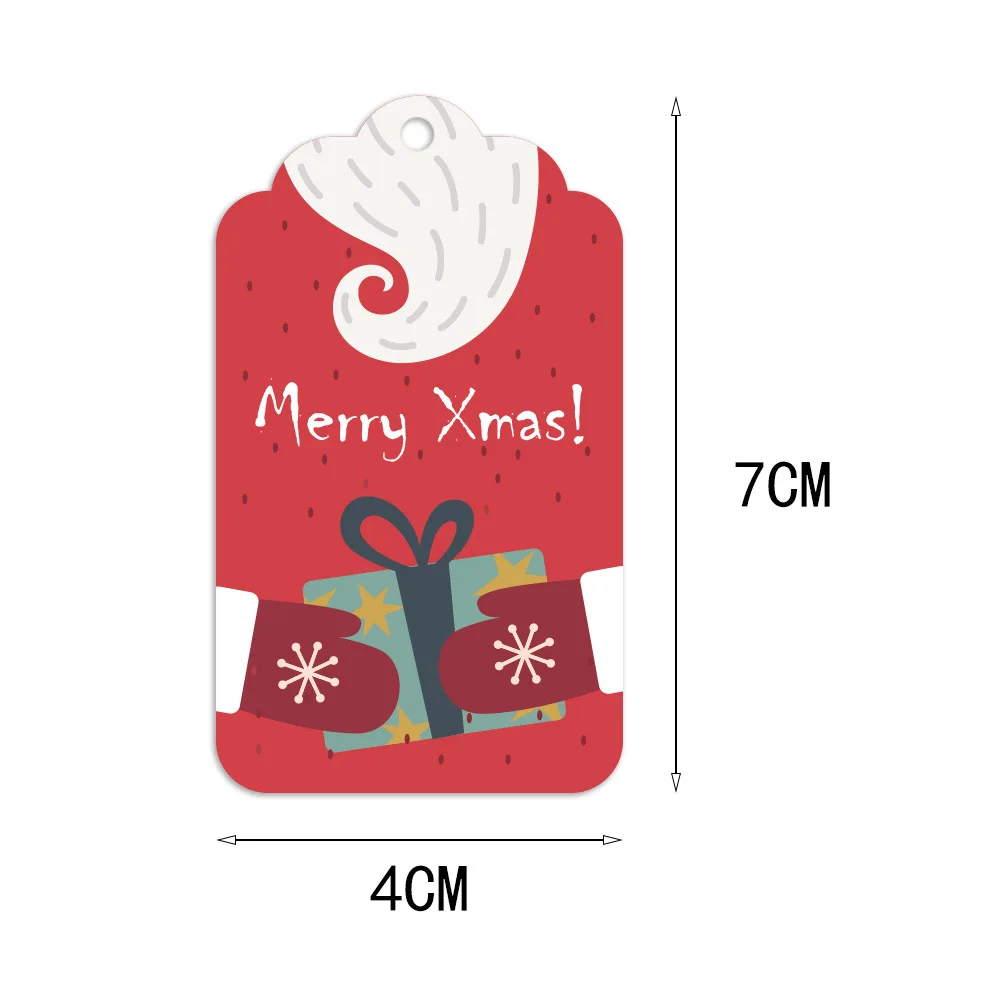 50pcs Christmas DIY Kraft Tags Merry Christmas Labels Gift Wrapping Paper Hang Tags Santa Claus Paper Cards Xmas Party Supplies