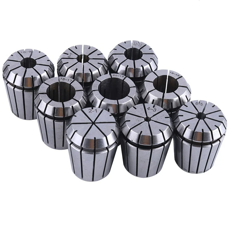 DT19-9Pcs ER32 Spring Collet Set For CNC Workholding Engraving Machine And Milling Lathe Tool 2/4/6/8/10/12/16/18/20Mm