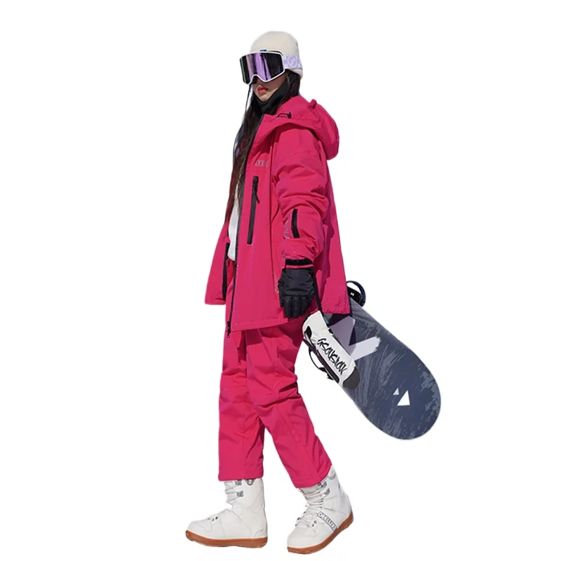 

Minus 30 ° Winter Ski Suit, Ski Suit Waterproof Mountaineering Suit Men's Neutral Wind Velvet Large Size Ski Suit Set