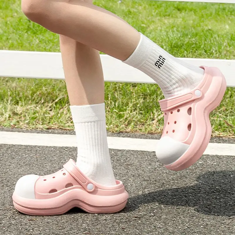 Women's Fashion Platform Closed Toe Clogs Sandals Summer Outdoor Beach Water Shoes Woman Mixed Color Wedges Heel Garden Sandals
