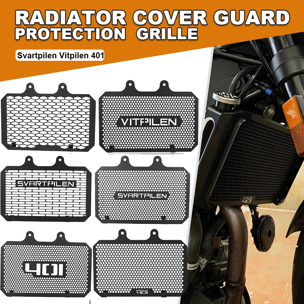 

Svartpilen401 Motorcycle Radiator Guard Grille Protector Grill Protection Cover For Husqvarna Svartpilen Vitpilen 401 2018-2023