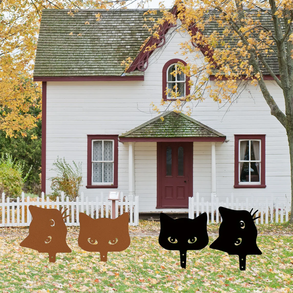 Gorgeous 2pcs Silhouette Peeping Cat Metal Decor – Stun Your Space. Splendid for Halloween and Farmhouse Decor