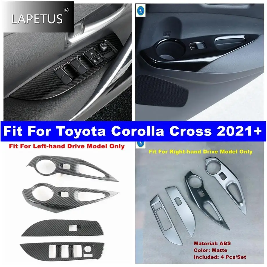 

RHD Auto Door Armrest Window Glass Lift Button Control Decor Panel Cover Trim Accessories For Toyota Corolla Cross 2021 - 2024