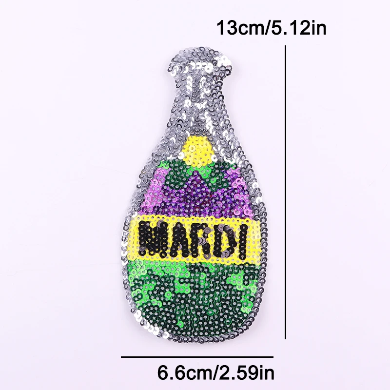 Parche bordado termoadhesivo cola de fénix con lentejuelas Mardi Gras - imagen 3