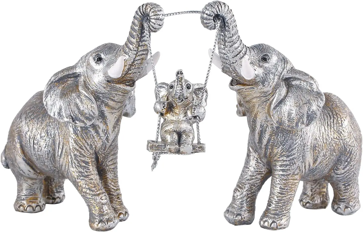 Elephant Statue.Silver Elephant Decor for Women,Mom Gifts.Elephant Figurines Brings Good Luck.Decoration Ornaments for Living Ro
