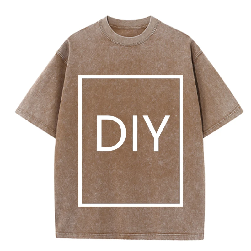 Customized Men's Washed Vintage T-Shirt, Suitable for Team Gatherings, Gym Workouts. Made of Cotton Fabric.