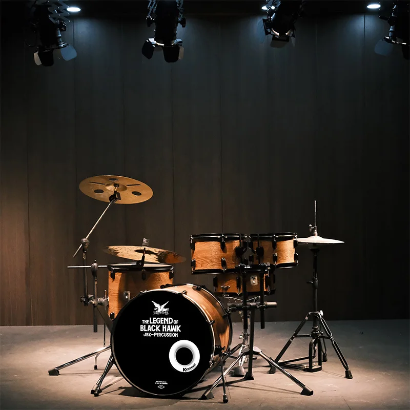 

Professional Full Set Drum Kit 5-Piece Metal Musical Instrument With Stand For Adults