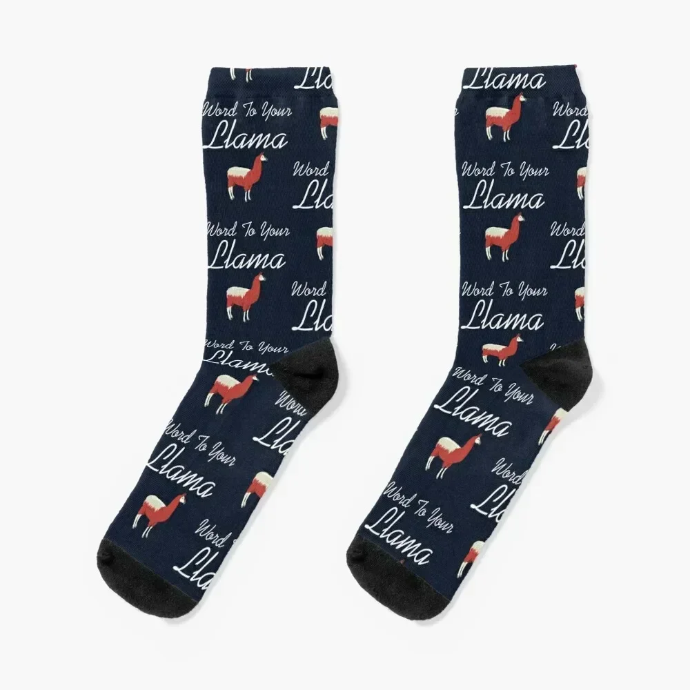 

Word To Your Llama Socks Lots Thermal man winter Women's Socks Men's