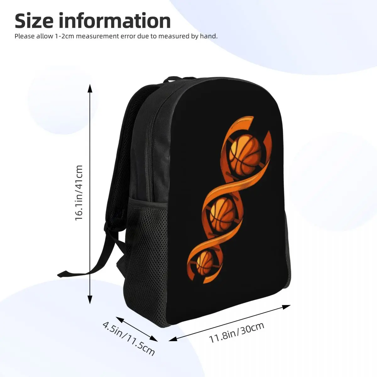 Basketball Is In My DNA mochila para hombres y mujeres, bolsa de libros para estudiantes universitarios, bolsa deportiva para computadora portátil de 15 pulgadas, Idea de regalo