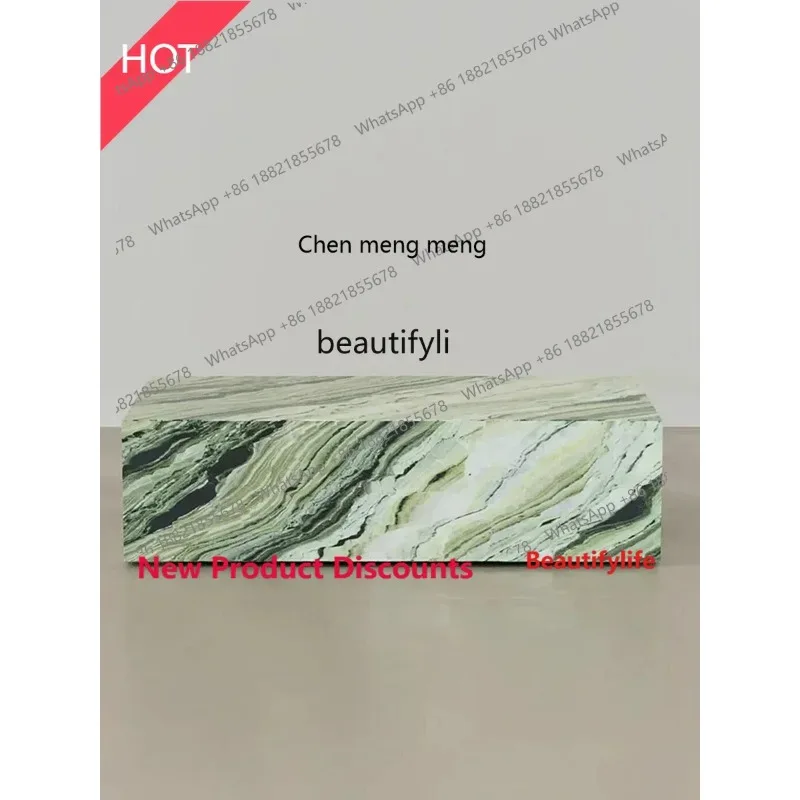 

cn8617 ss Modern simple natural marble coffee table household small apartment designer creative minimalist square coffee tableS