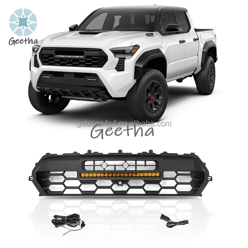 

Gobison заводская оптовая цена автомобильный гриль передний бампер гриль со светодиодной стойкой и янтарным светом для Toyota Tacoma 2024 гриль