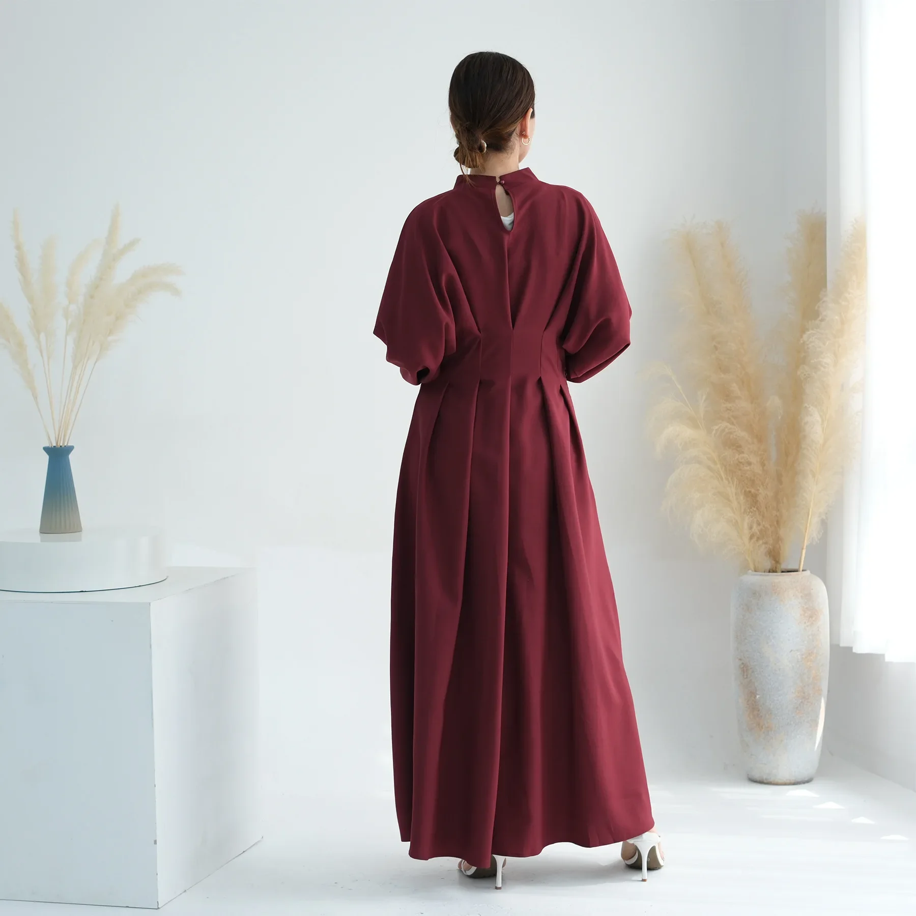 

UNI Ramadan Muslim Modest Dress Linen Abaya Dubai Turkey Islam Kaftan Prayer Clothes for Women Kebaya Robe Arabe Femme Musulmane