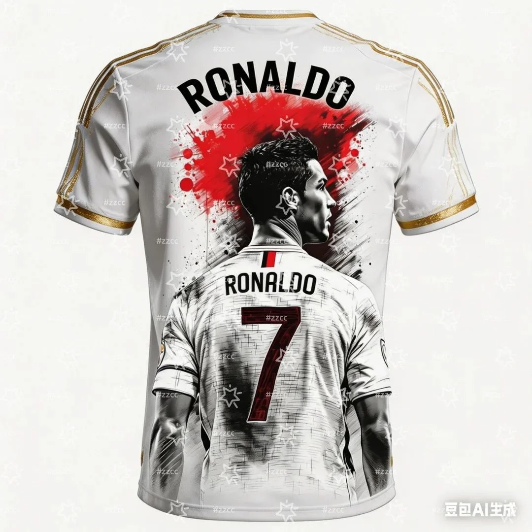 2026 Cristiano Ronaldo No. 7 Football Jersey Football Fan Gifts Summer Sports Men's T-Shirt Children's Clothing Tee Y2k Woman view 3