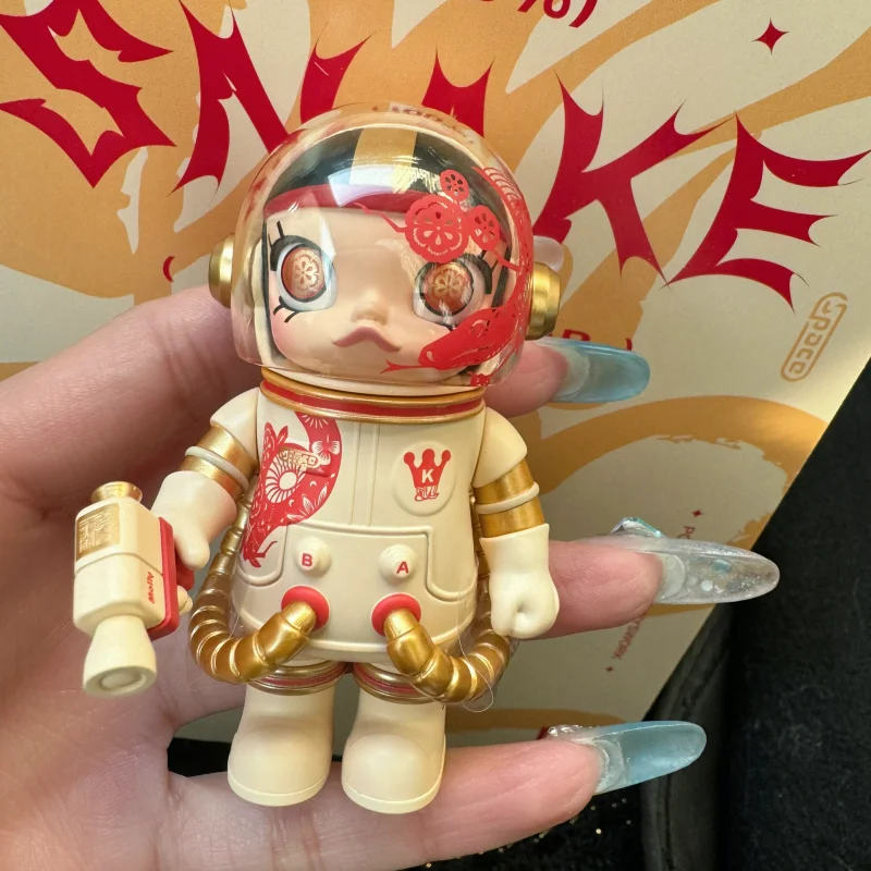 

limited Genuine Mega Space Molly 100% Snake Anime Figures Happy New Year Series Desktop Ornaments Birthday Customized Gift