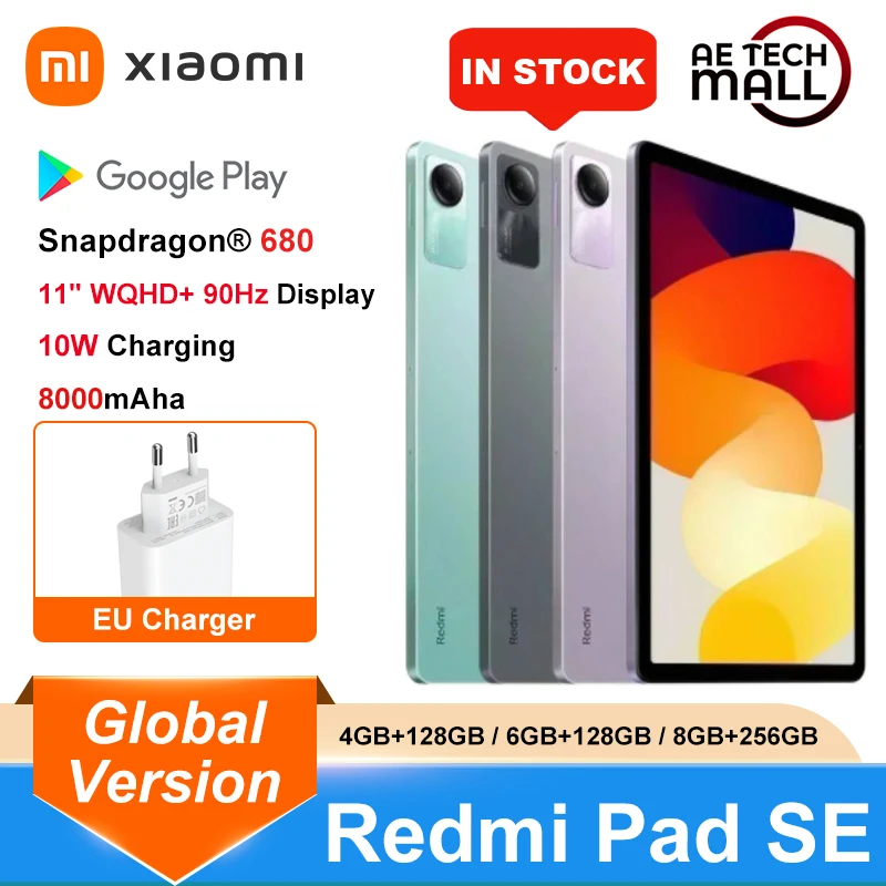 Xiaomi Redmi Pad SE Global Version Snapdragon® 680 128GB / 256GB Mi Tablet Quad speakers Dolby Atmos® 90Hz 11