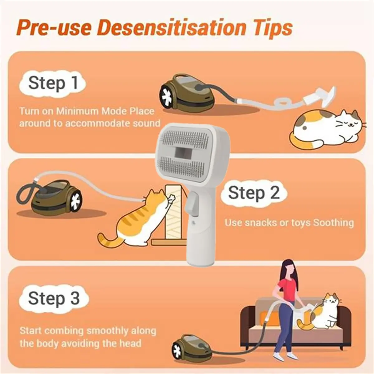 For V7 V8 V10 V11 V15 Pet Grooming Hair Brush Extended Hose Deshedding Tool for Pets Dog Cat Fur Cleaning