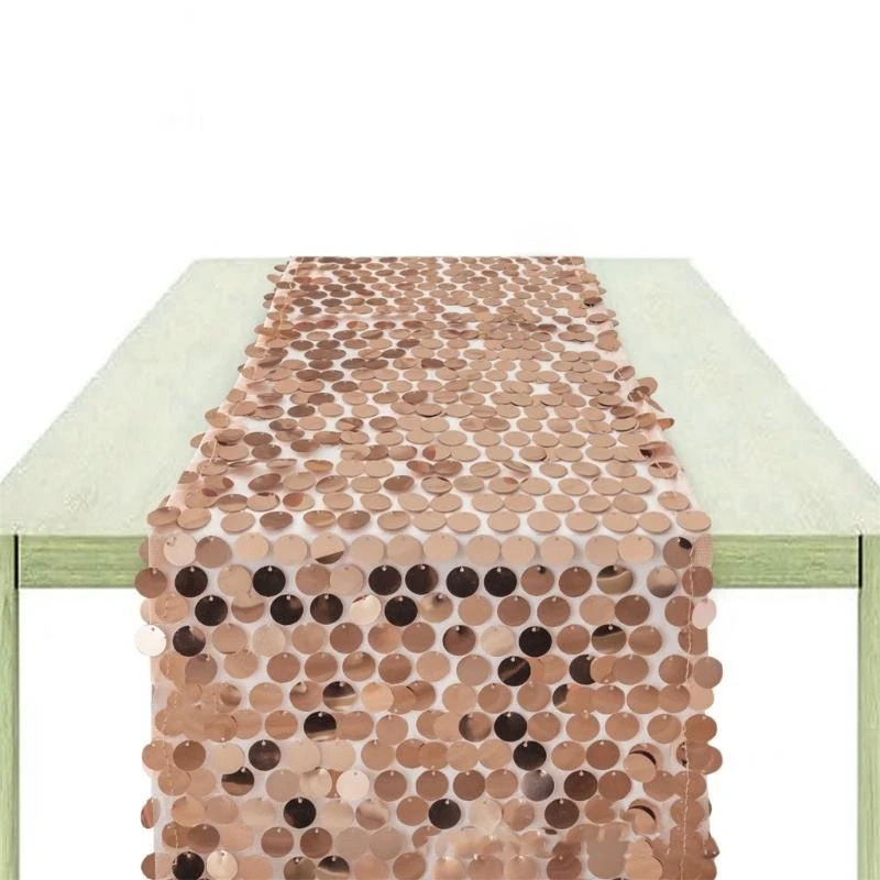 X22D Luxurious Sequins Table Runner Rectangle Tablecloth Perfect for Underwater Themed Parties Glitters Table Decorations