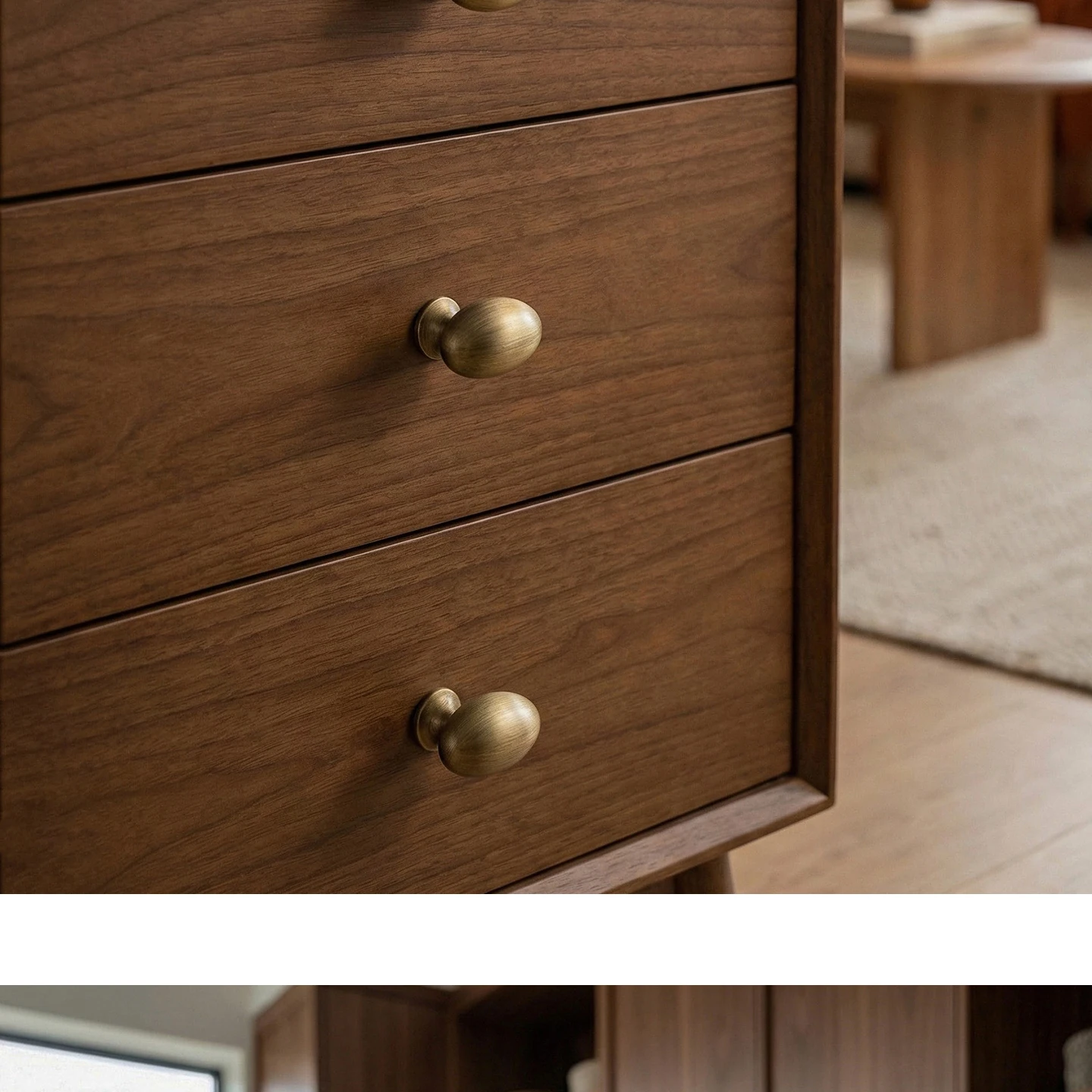 Antique brushed brass single-hole cabinet knob 19