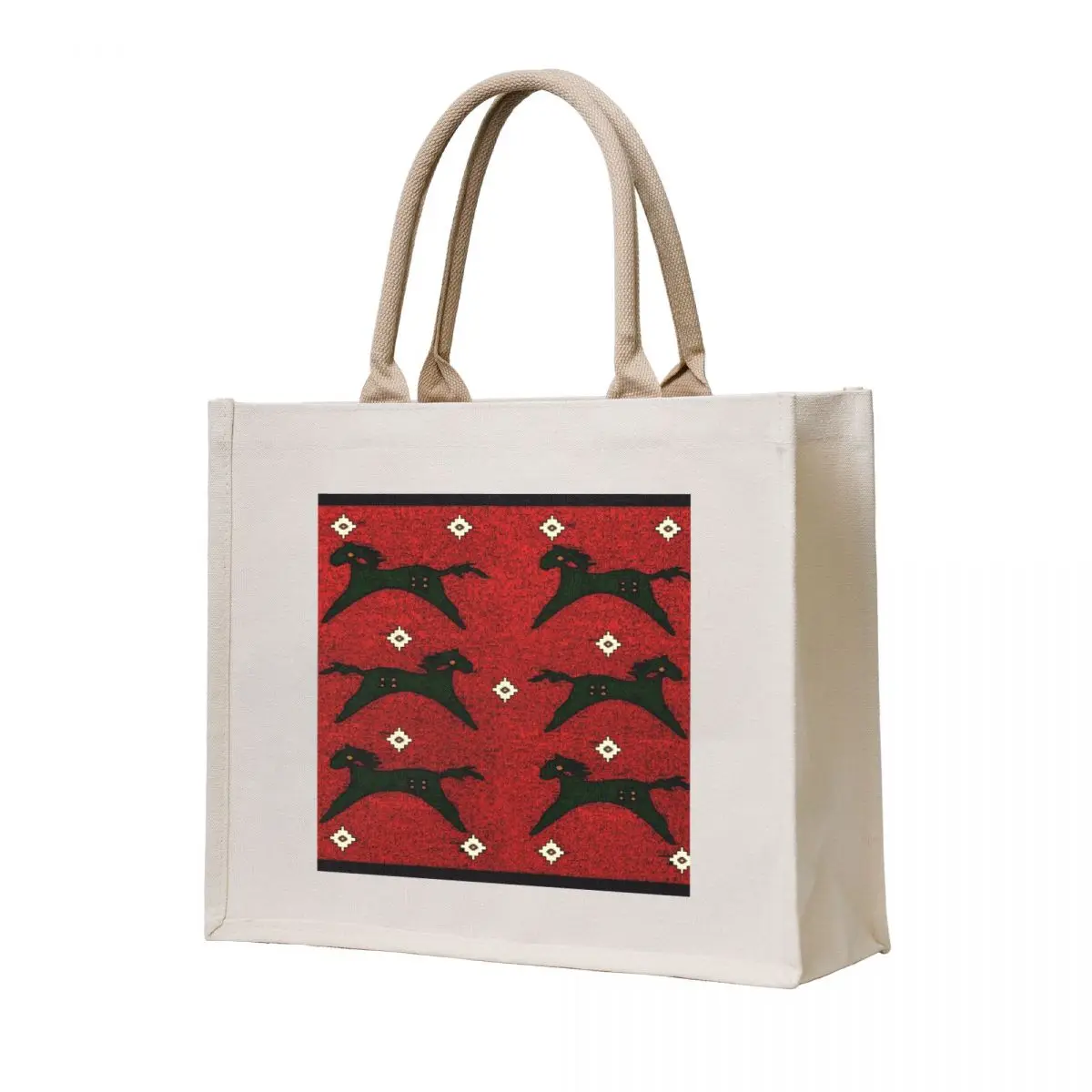 

The Christmas Tribal Horse Tote Bag foldable reusable bag Women's shopper bag woman shopping ecological bags