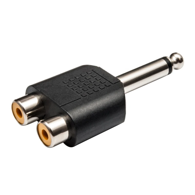 6.5mm turn double lotus adapter microphone guitar microphone audio mixer 6.5 pairs of RCA female AV mono interface