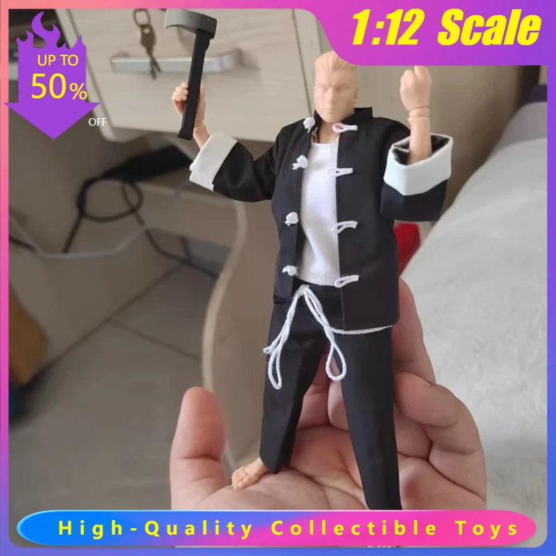 

1/12 Scale Male Soldier Zhongshan Suit Coat Pants Vest Set for 6'' Action Figure Body DIY In Stock
