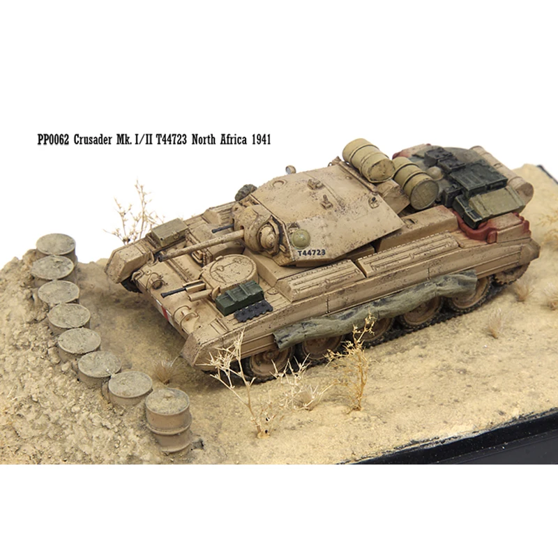 1:72 Scale PVC Plastic PP0062 Crusader Mk.I/II T44723 North Africa 1941 Tank Model Militarized Combat Track Type Adult Gifts Toy