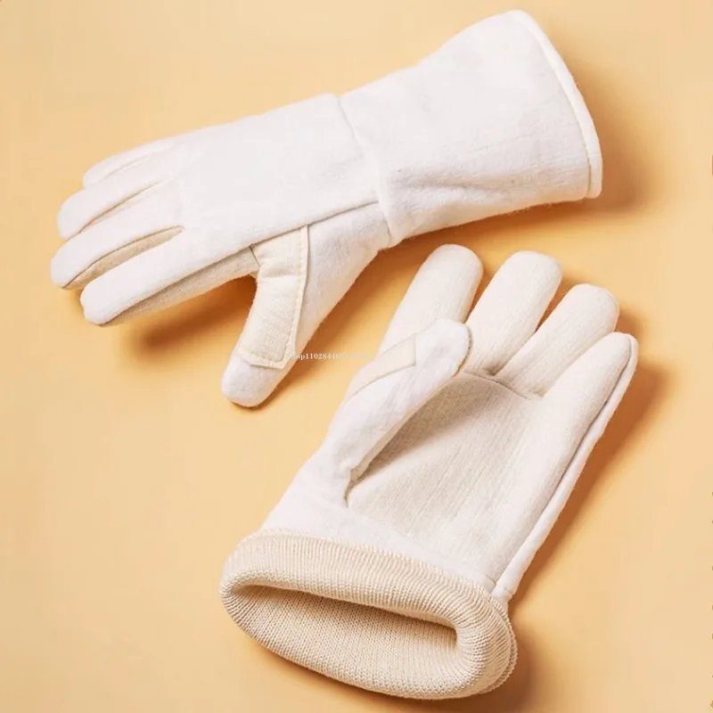 300℃ High Temperature Ceramic Kiln Heat Insulation Gloves Five Finger Gloves DIY Ceramic Crafts Firing Protective Supplies