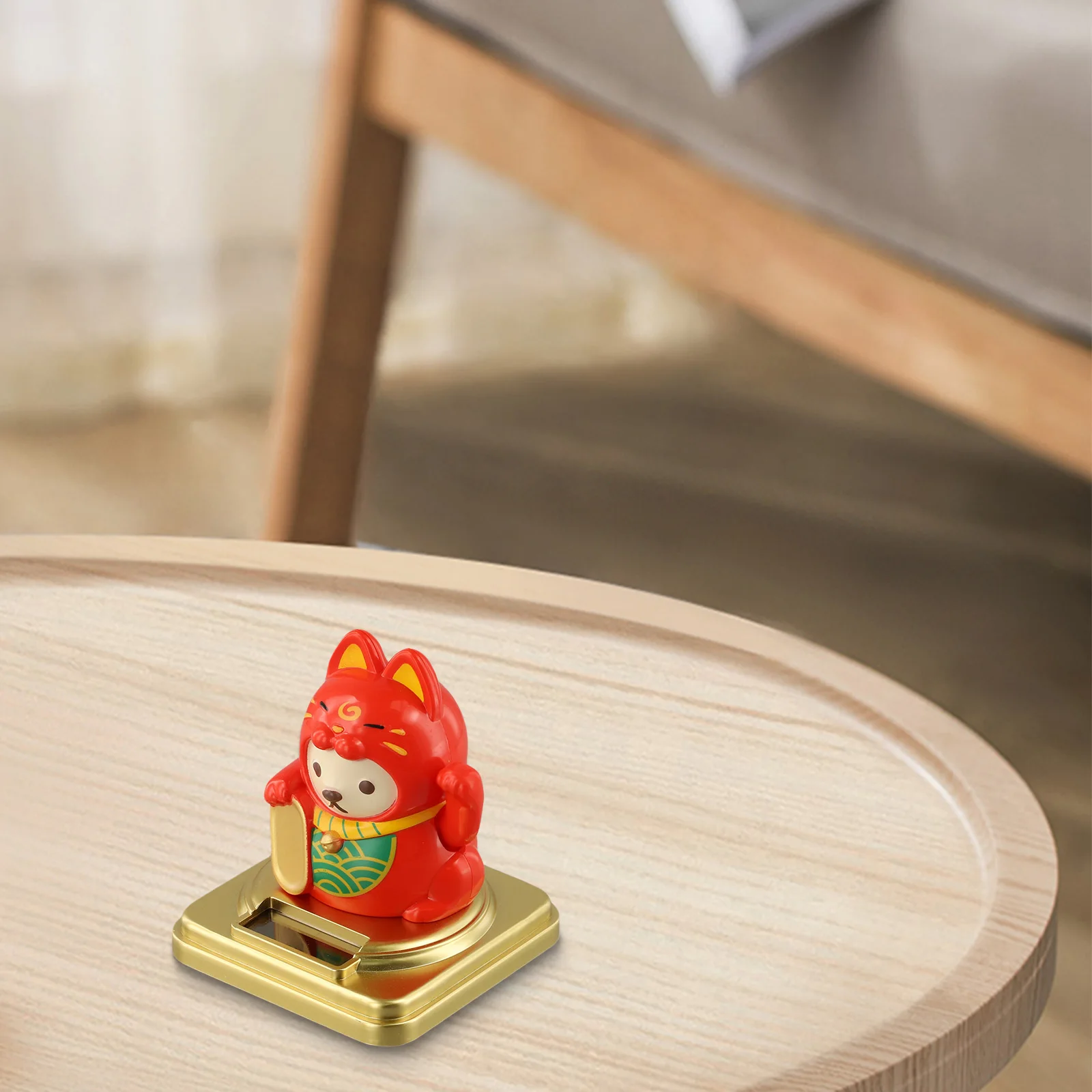 Waving Lucky Cat Figure with Light Sensor Aesthetic Addition to Your Space as a Unique Decor Item  Waving Lucky