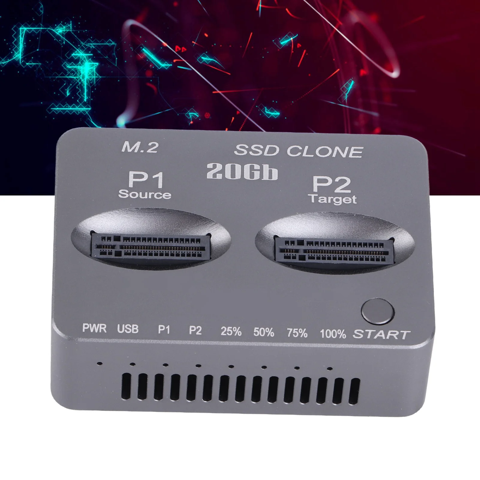 

Док-станция M.2 NVMe SATA с двумя отсеками USB3.2 Type-C, 20 Гбит/с, автономный клон-дубликатор для корпуса SSD, копирования жесткого диска