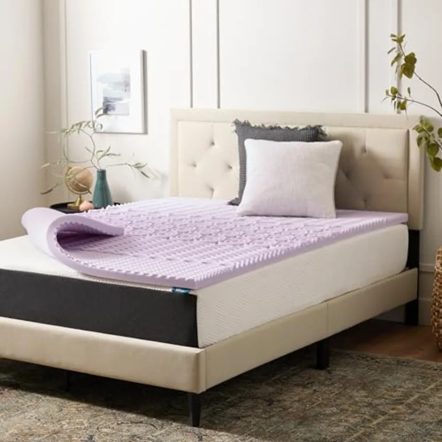 

Infused Memory Foam Mattress Topper with 5 Zones Size Plush Feel CertiPUR Certified Dorm Room Essentials